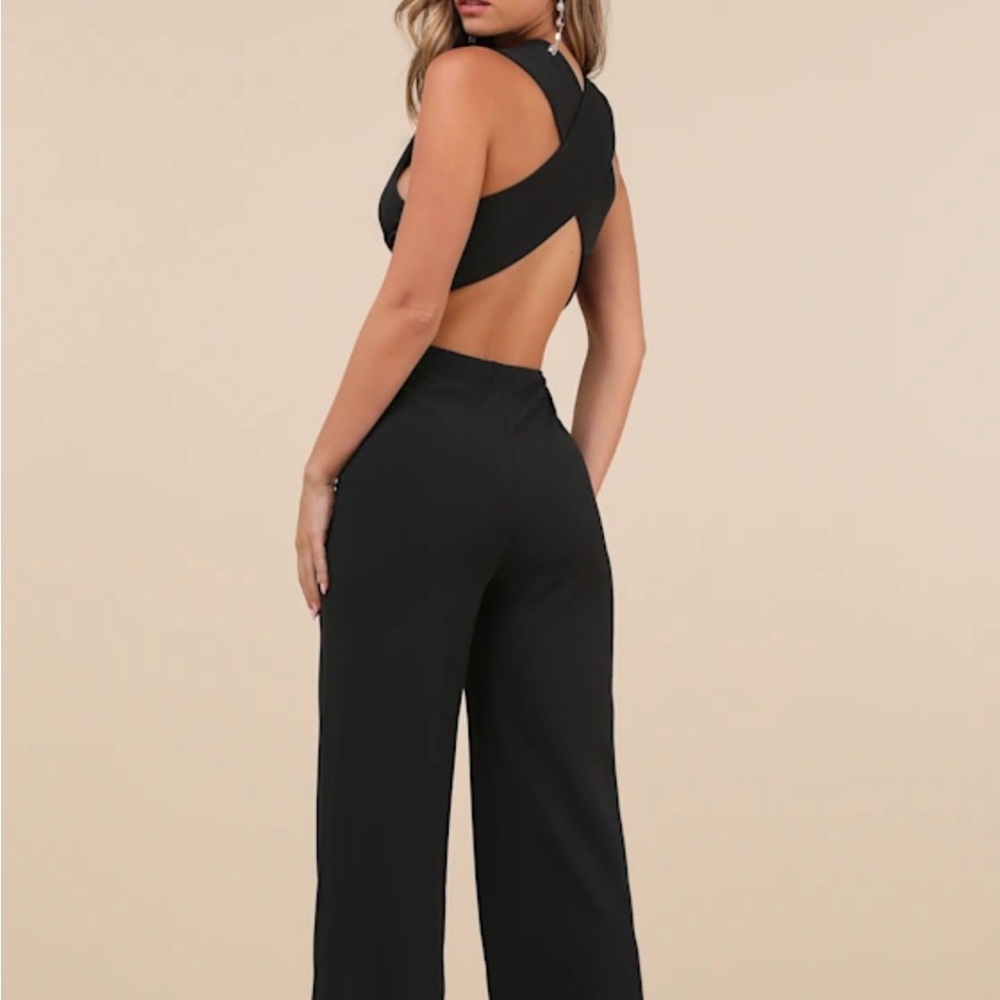 Thinking Out Loud Black Backless Jumpsuit